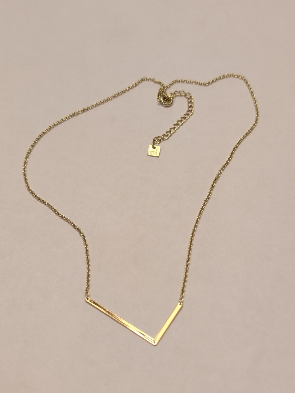 Gold Tone L Initial Necklace